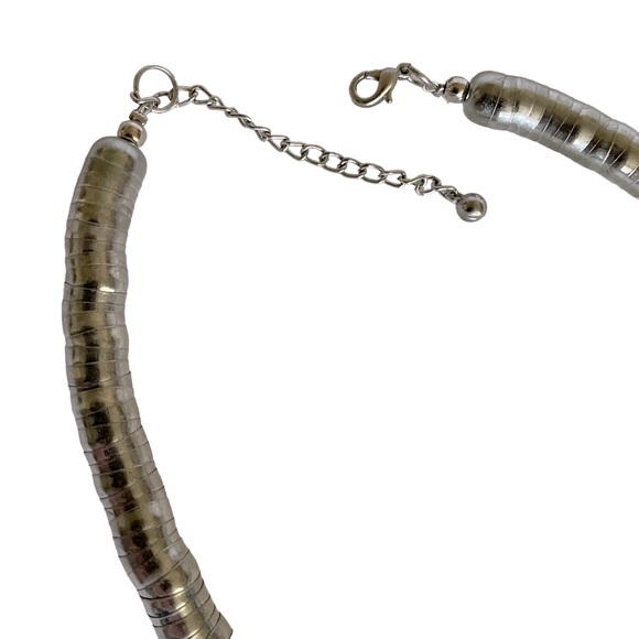 Silver and Turquoise Howlite Beaded Statement Necklace - Picture 11 of 11